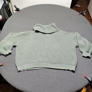 Shein Curve Turtleneck Sweater 3XL Sage Green Knit Pullover